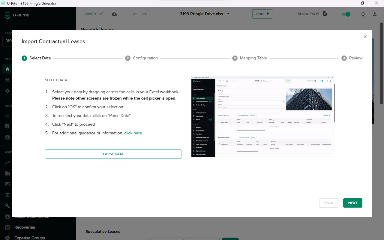 Set parsing configuration