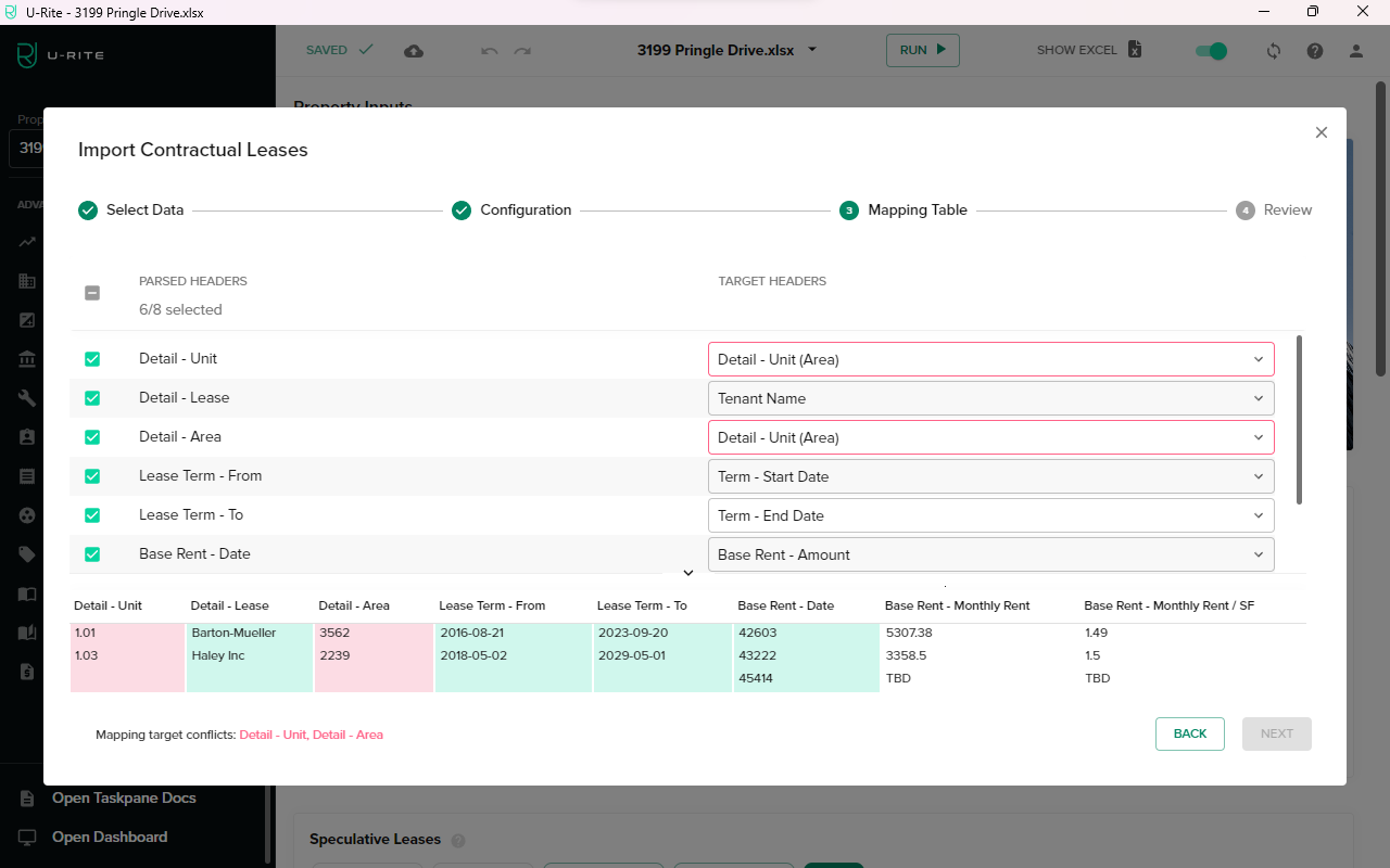 Select Default - Unit to Suite from the Target Header dropdown list