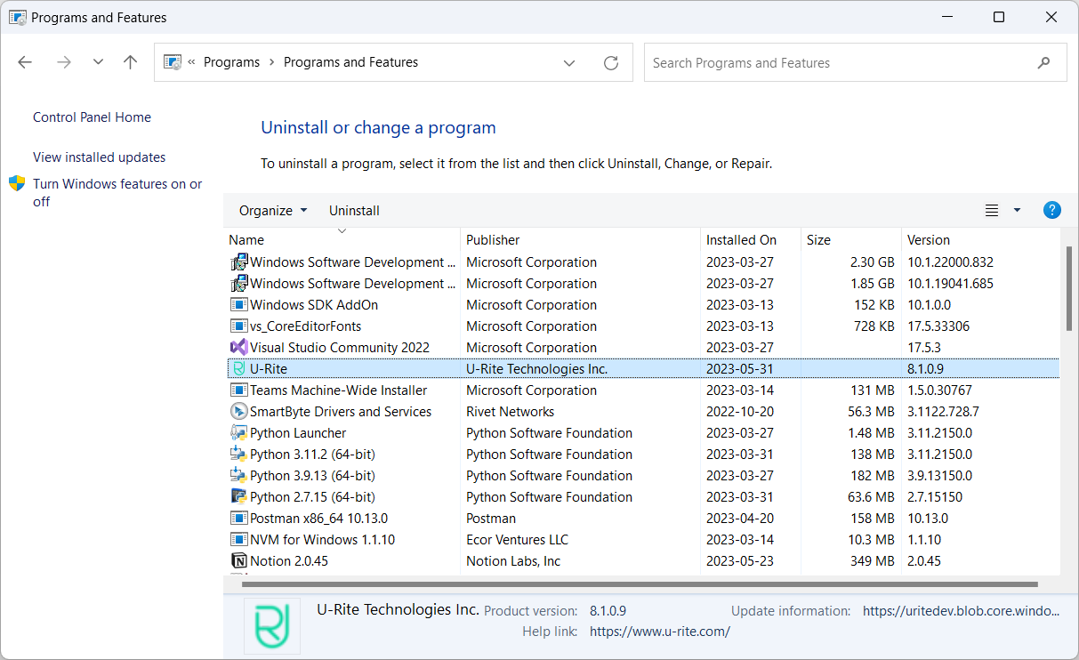 Troubleshooting Control Panel Uninstall